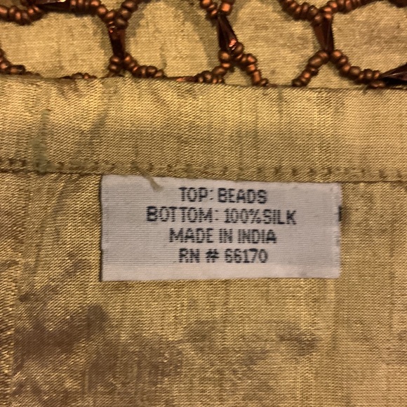 2 (set) Anthropologie beaded placemats silk backing new with tags - Picture 2 of 5